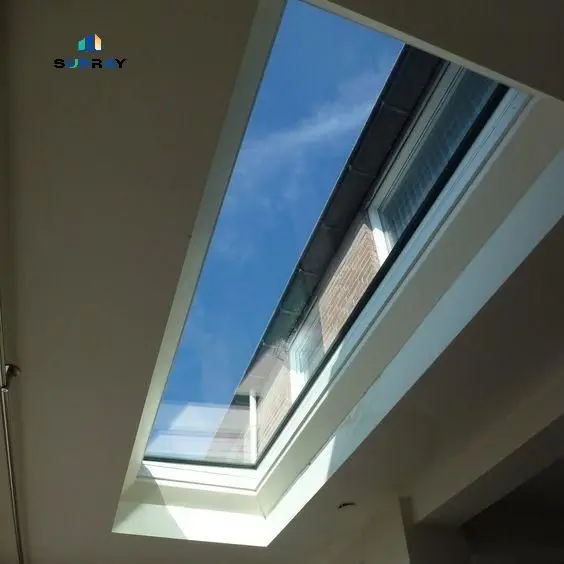 Sunshine Building Series Smart Sensor Automatic Skylight Large Aluminum Alloy Glass High Rate Window Type Swing Living Space