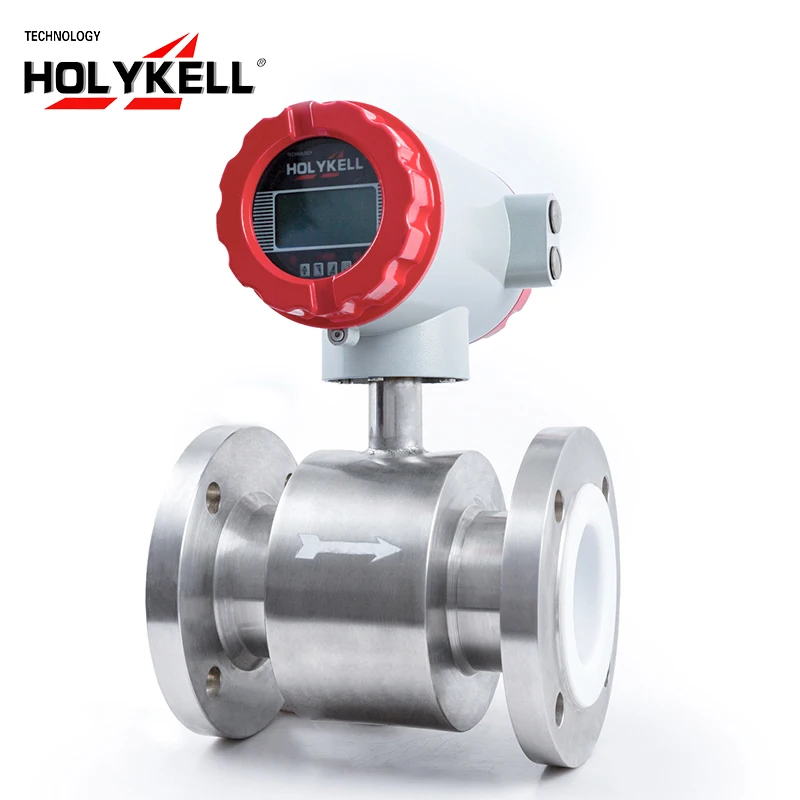 Holykell water 220v ac split electromagnetic flow meter 4800 sanitary flanged dn80 price