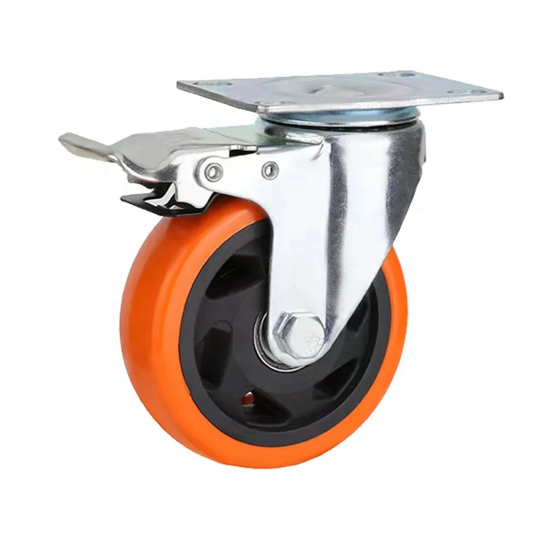Manufacturer Heavy Duty 4 Inch 5 PU PP TPR Cart Wheel Container Industrial Caster Wheels Trolley