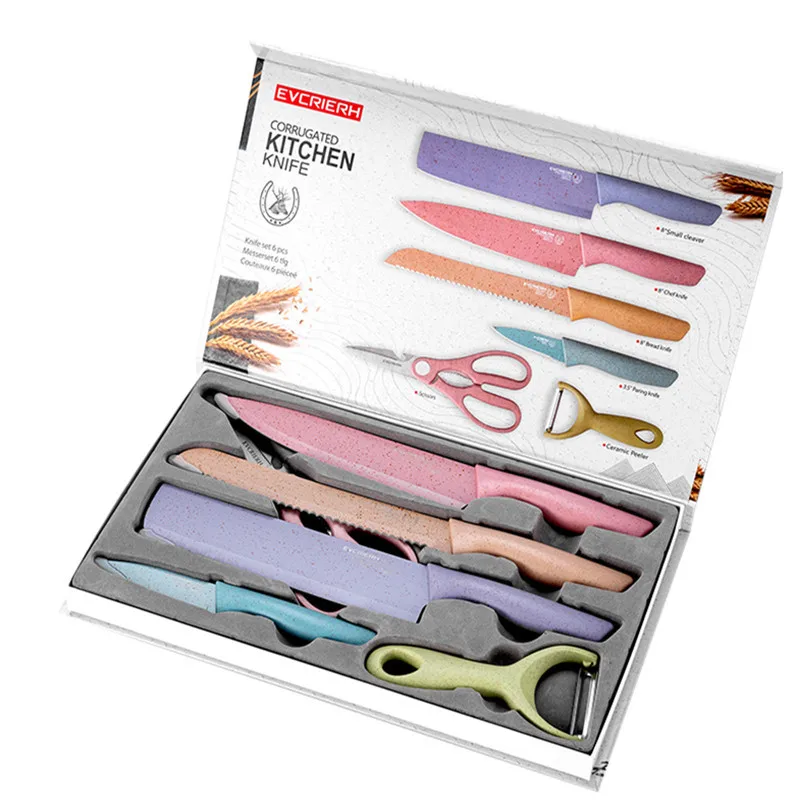 
7-piece Household Wheat Straw Kitchen Knife Set 