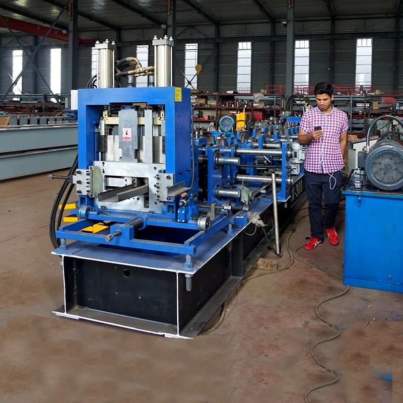 Light weight steel structure truss CZ quickly changeable interchangeable purline quick change steel purlin making machine
