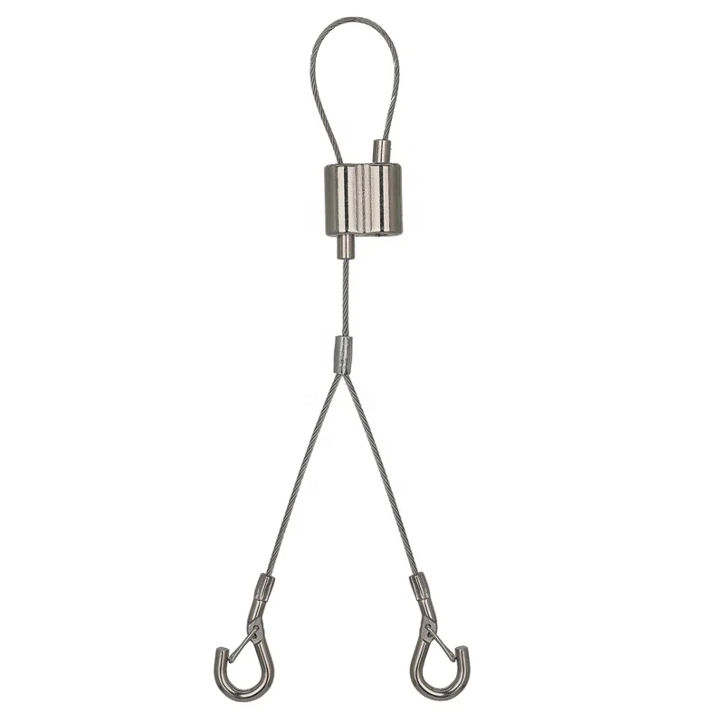 Flexible Wire Suspension Hanging Kit with Adjustable Point Connection Spring Hook