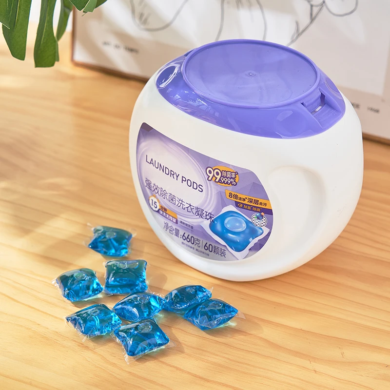 New Style Freely Soluble Antibacterial Mite Removal Long Lasting Fragrance Laundry Detergent Pods Capsule