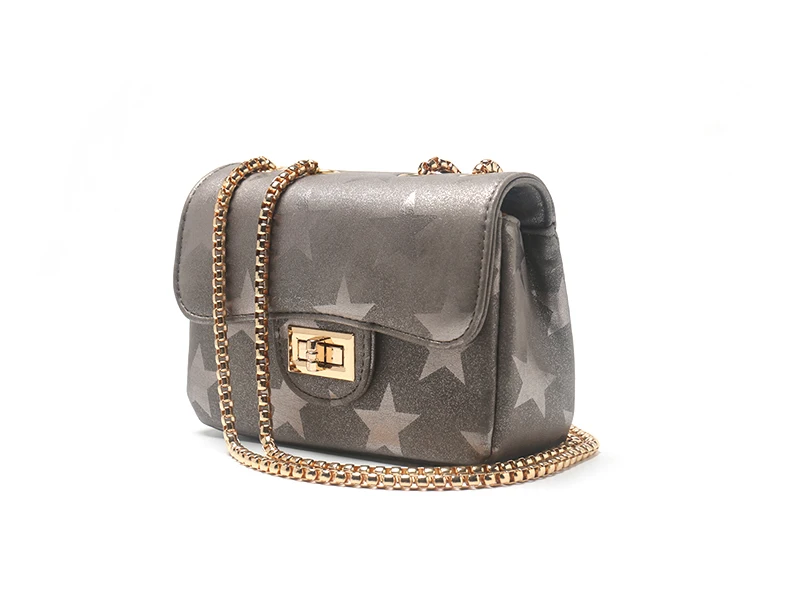 
2020 New Arrivals High Quality Original Handbag PU Leather Stars pattern Shoulder black Bag women ladies bags 