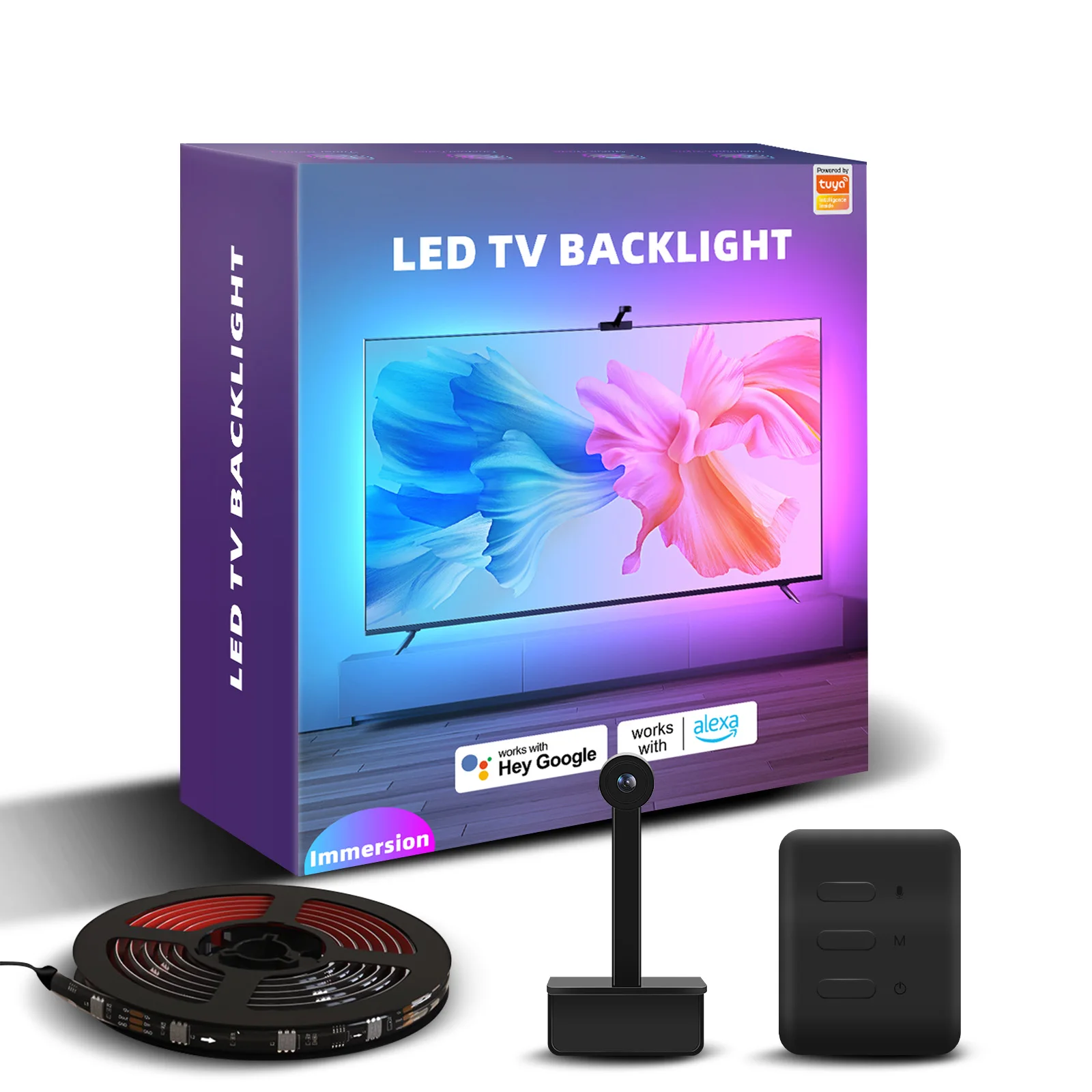 Обновленная светодиодная подсветка Smart TV с камерой Wi-Fi погружная Светодиодная лента для синхронизации ТВ