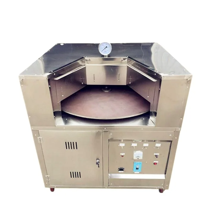Wholesale Price Gas Heating Auto Rotation Flat Pita Bread Baking Machine/Autorotation Oval Wheat Cake Making Furnace Oven