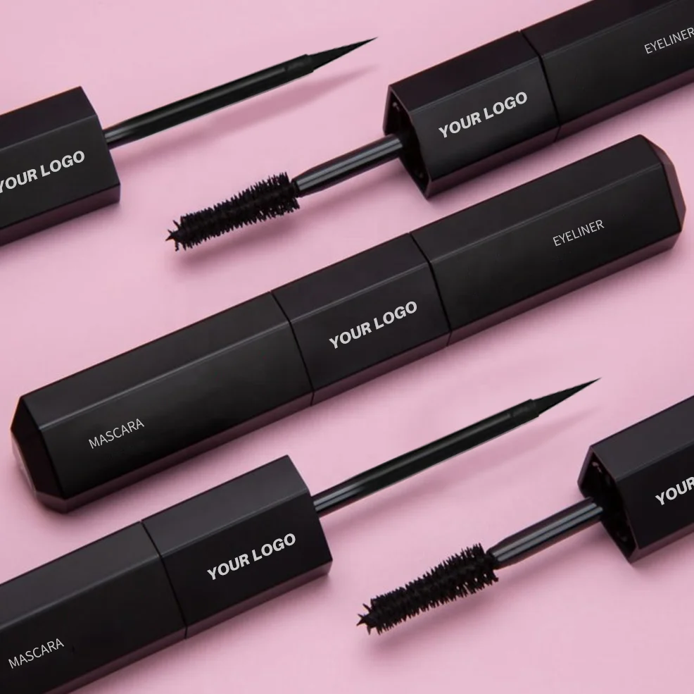 New Cosmetic Custom Logo Makeup Black Eye Liner Mascara Set Long Lasting Waterproof 2 In 1 Liquid Eyeliner Mascara