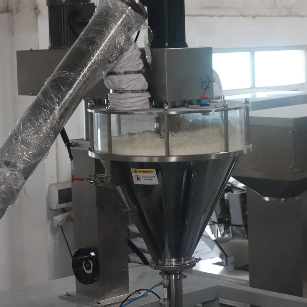 vertical multifunction  milk powder auger filling tea protein powder flour  blending packing machine with Mixer