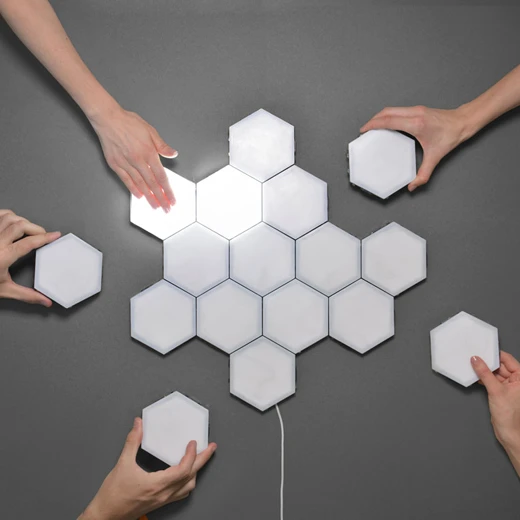 
DIY Honeycomb LED Quantum Light Touch Night Lamp Modular Hexagonal Wall lamp 