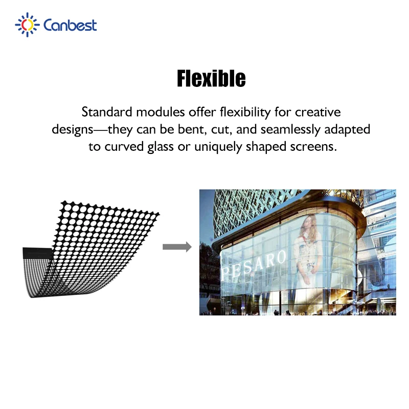 Canbest Ultra Thin 90% High Transparent Hologram Led Screen Display Pantalla Led Transparente Video Wall Panel for Glass Windows