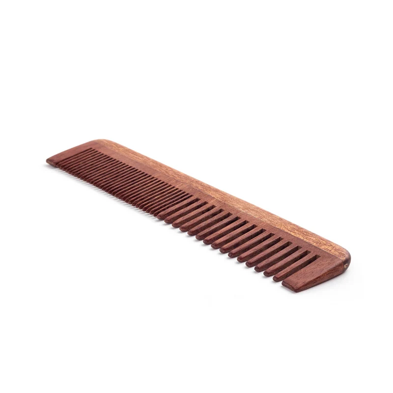 Custom logo 4 side amoora wooden beard comb for men
