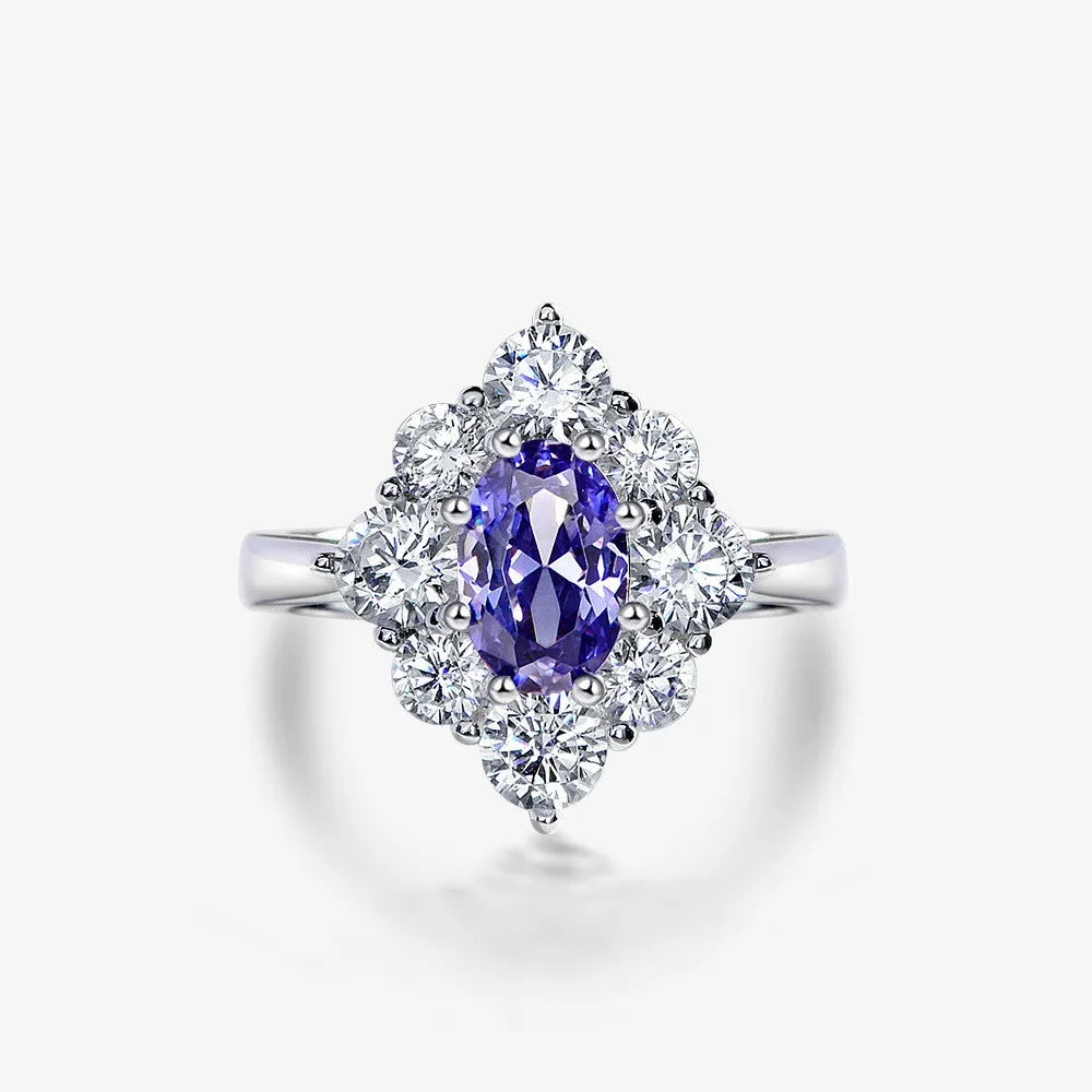 6ct 925 Silver Anniversary Promise Ring Cubic Zirconia CZ Diamond Bridal Set Alibaba Aquamarine Wedding Rings Bands for Women