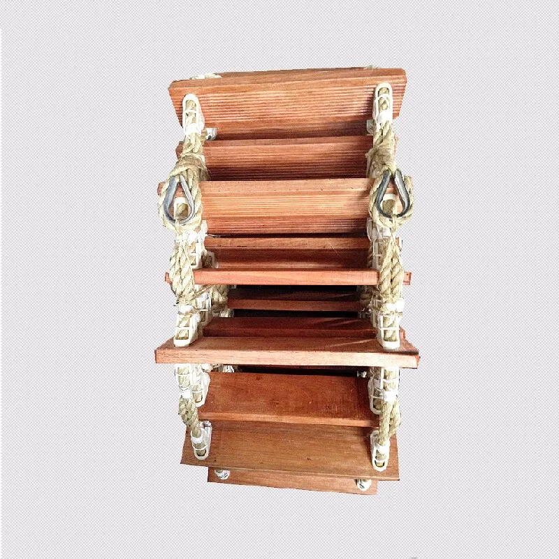 Factory good quality marine boat marine Emergency Escape wooden Rope Embarkation ladder