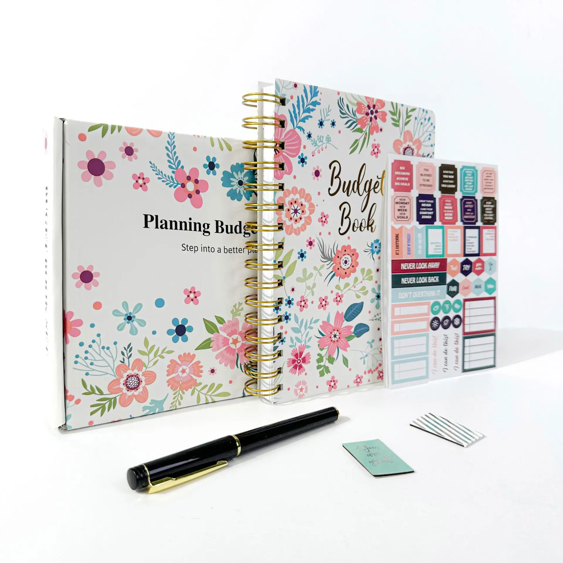 2024 Weekly/Monthly/Daily Theme Category Calendar Ledger Budget Planner set with sticker and pen spiral planner