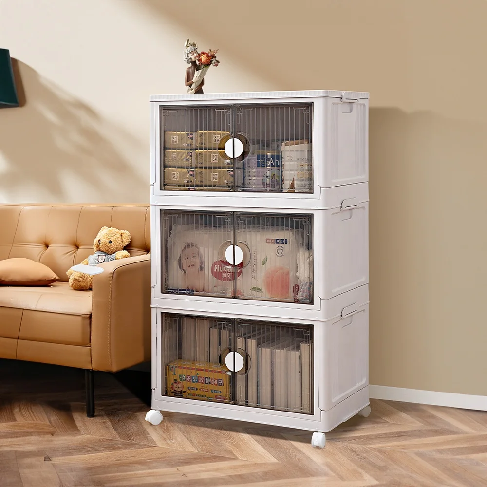 Portable Home Storage Containers Large Capacity Cloth Organization Bin With Lids Foldable Toy Storage Box Collapsible