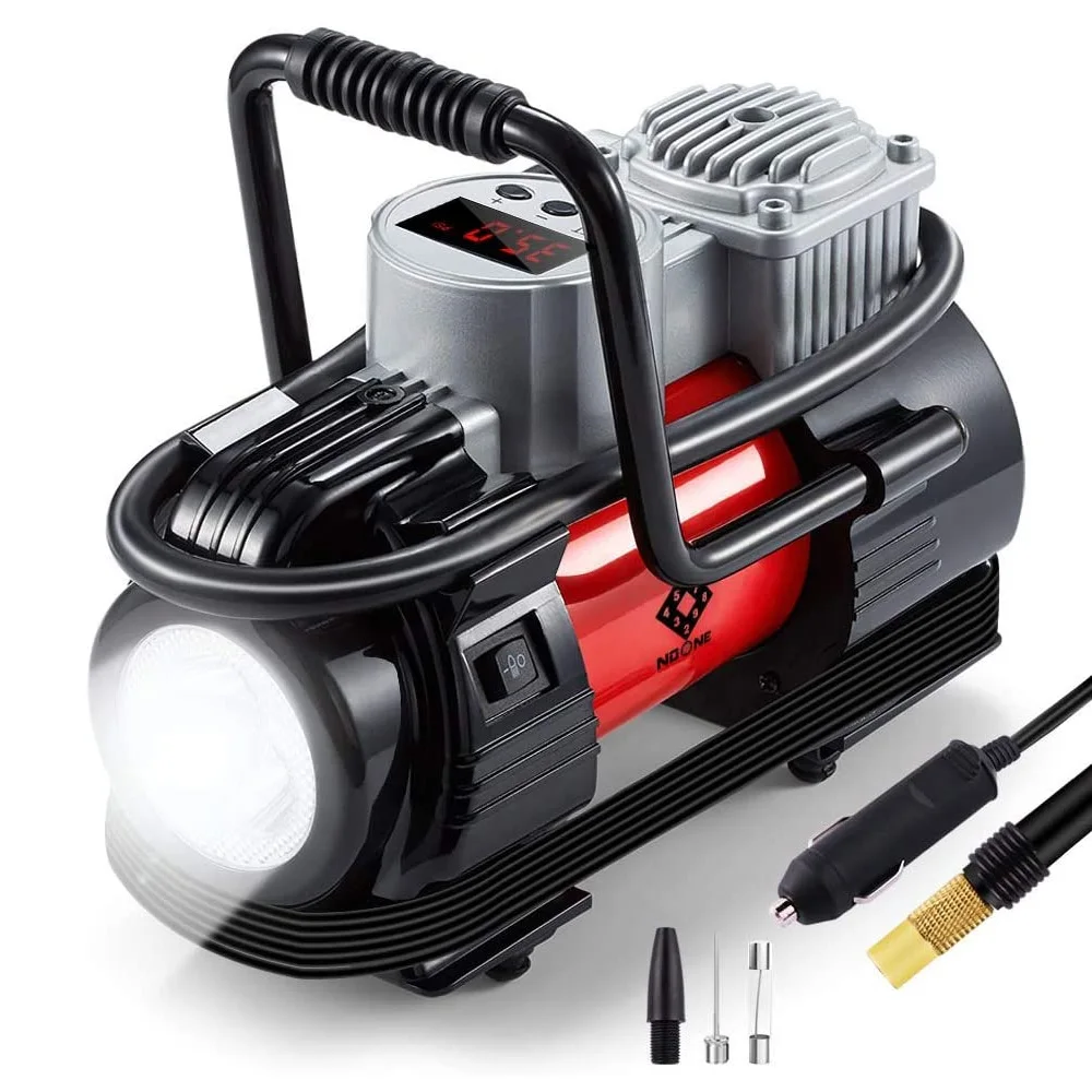 
12V Heavy Duty Digital Metal Single Cylinder Air Compressor Car Portable Emergency Tools 30MM Truck/PickupTire Inflator 