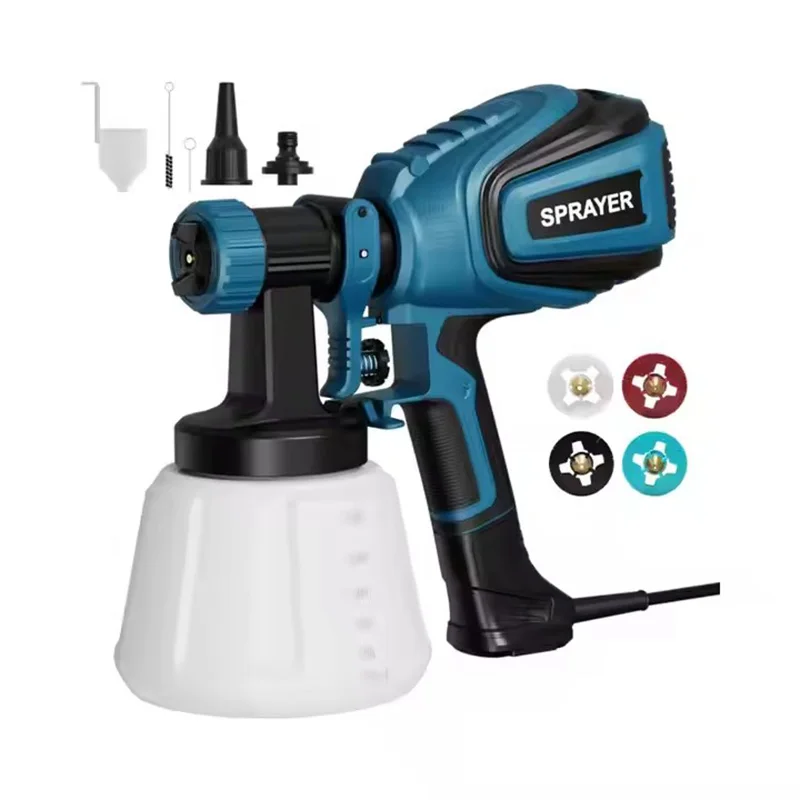 127v 220v 700W Electric Paint Sprayer 3 Copper Nozzles 3 Spray Patterns HVLP Spray Gun for House Painting/Furniture/Fence/Wall