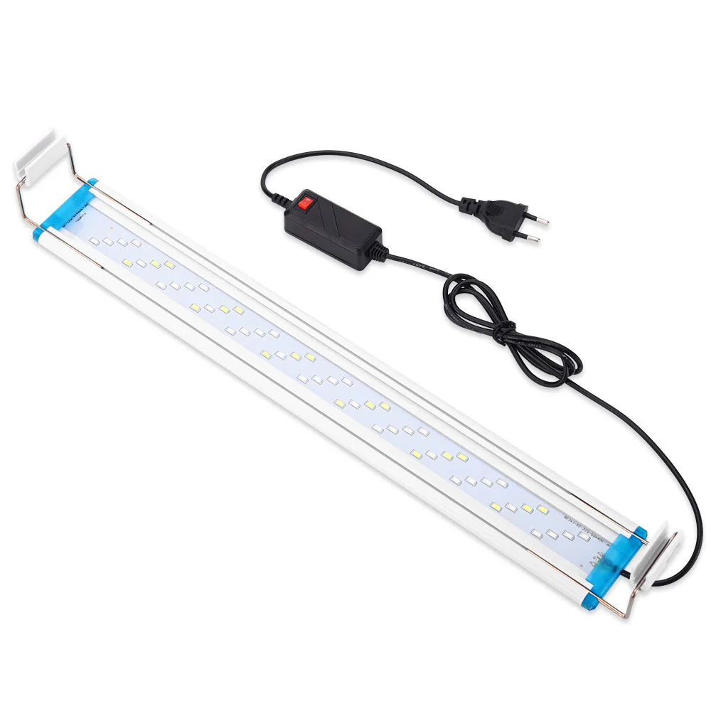Ultra Thin Aquarium Light Three Color Adjustable Aquatic Reef Plant Grow Lights For Aquarium Decoration Fish Tank Bracket Lamp