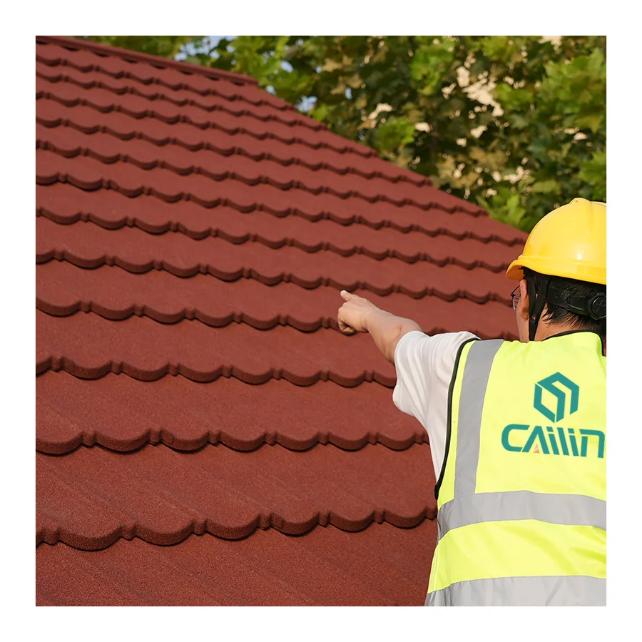 High Quality Alu-Zn Stone Metal Coating Roof Tiles and Colored Metal Stone Chips Roof Tiles 0.2mm-0.58mm Steel Thickness