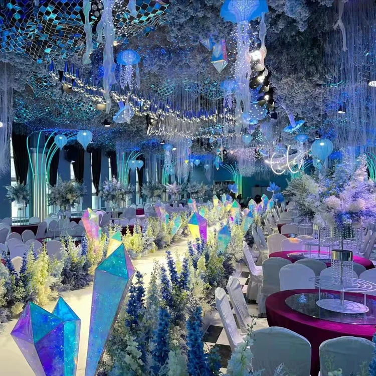 Jellyfish Shape Design For Banquet Hall Wedding Light Hotel Chandelier Light for High Ceilings Decoration Modern Chandelier