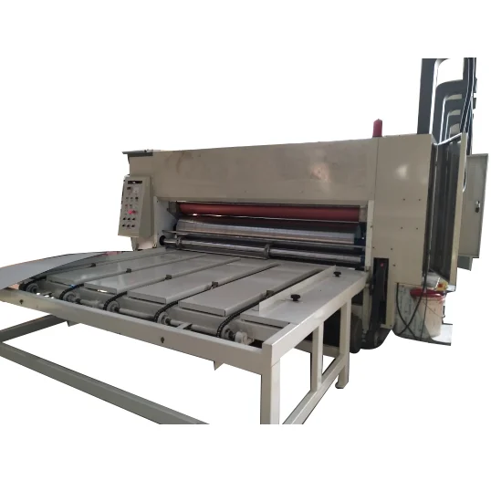 Hot Sale in stock Semi Automatic 2 Color die cutting Machine Chain Feeding Printer Slotter Die Cutter Machine