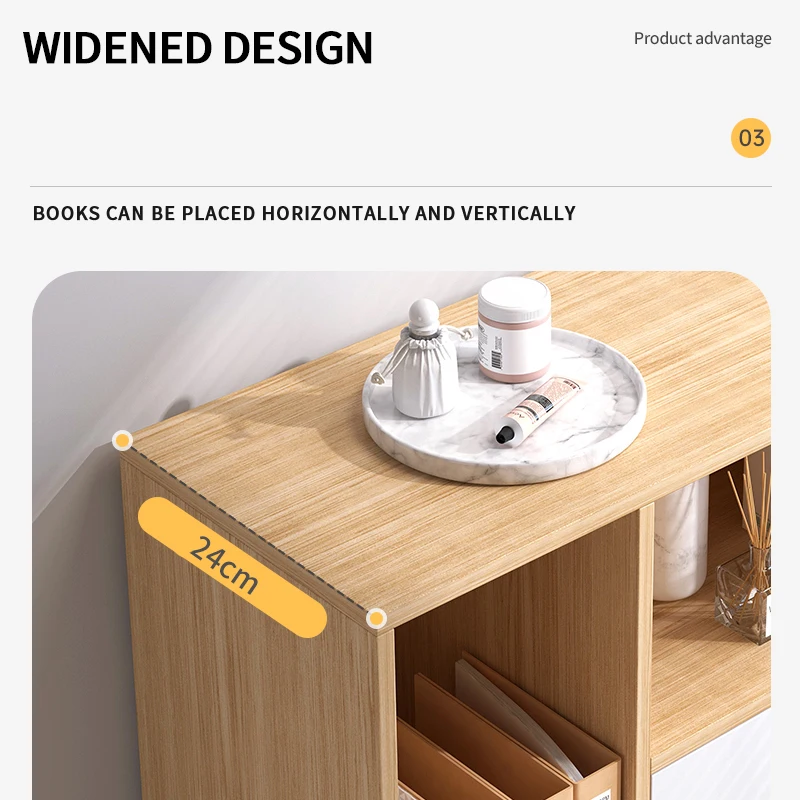 New Design House Wood Bookshelf Display Cabinet Table Folding Bookcase