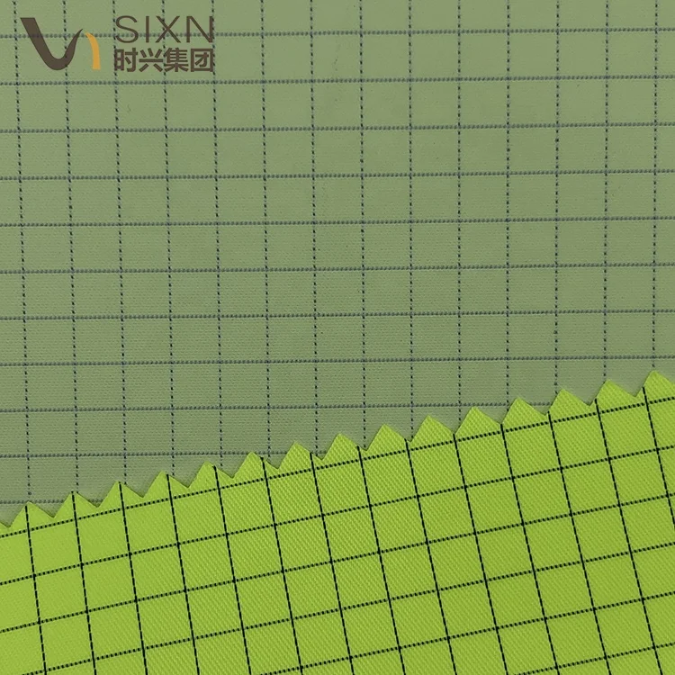 75D Polyester Conductive Rip-stop Fire Proof  Anti Static Fabric For Work Wear Clothes