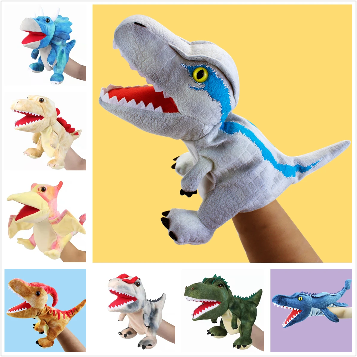 high quality Dinosaur Hand Puppet New Style Cartoon Creative Hand Puppets Plush Toy Early Education Children Gift