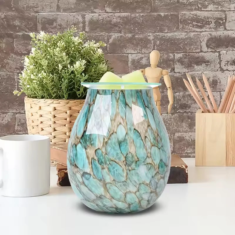 220V Electric Incense Tart Burner Glass Aroma Lamp Oil Melt Warmer Great Fragrance Diffusion Marble Wax Scented Oils AU/US Plug