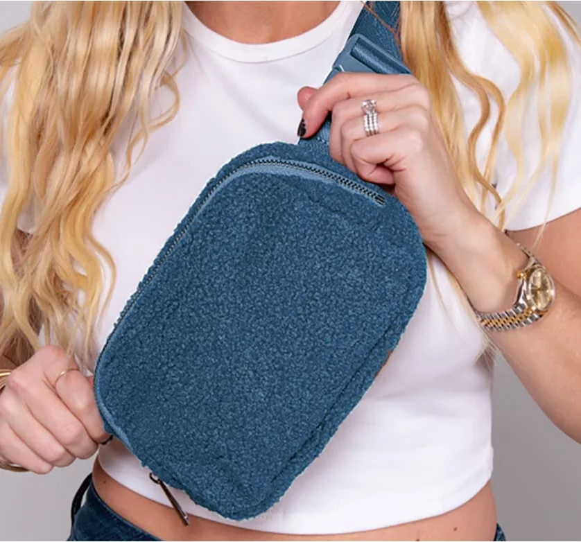 Mini Everywhere Belt Bag Fleece Trend Fancy Fanny Pack Crossbody Bags Waist Belt Bag for women
