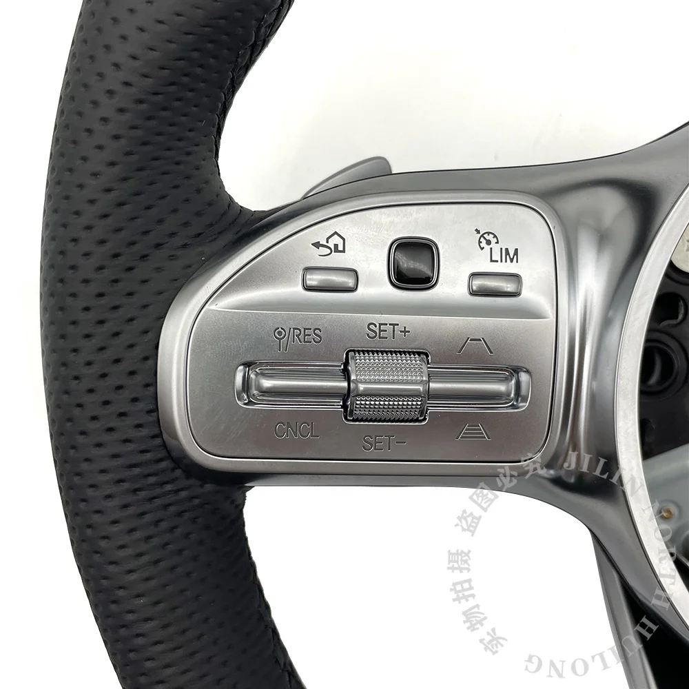 Customize Leather Perforated Leather Paddle Shifter Steering Wheel For Mercedes Benz