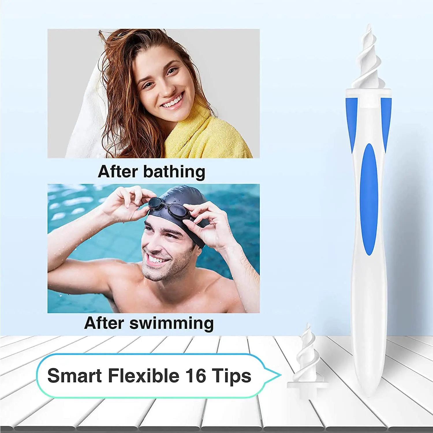 Spiral Earwax Cleaner Set Q Grips Ear Wax Removal Tool Reusable Ear Gadget Safe Ear Cleaner with 16 Pcs Soft Replacement