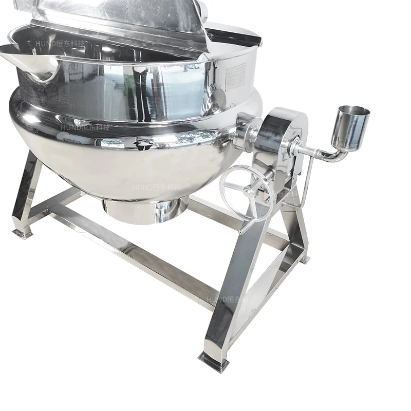 HUNDOM Stainless Steel Heating industrial cooking jacket Kettle with mixer fruit jam cooking machine