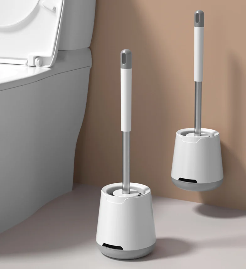 toilet brush and holder set household silicone toilet brush long handle toilet brush