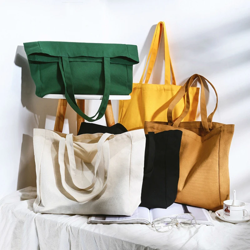 Amazom hot selling custom logo print canvass sling bags canvas tote bag cotton for shopping