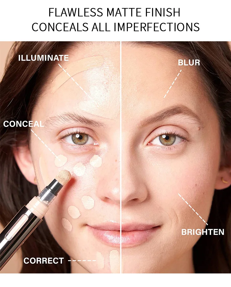 OEM Private Label Custom Wholesale Makeup Profession Concealer Vegan Waterproof High Definition Full Coverage Liquid Concealer