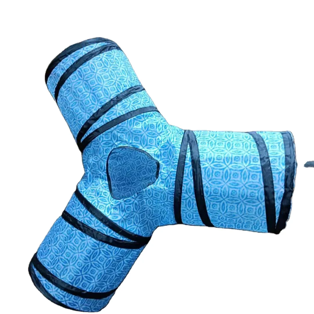 Three-way cat Tunnel Folding cat tunnel Rolling earthworm three-way sound paper cat tunnel pet toys