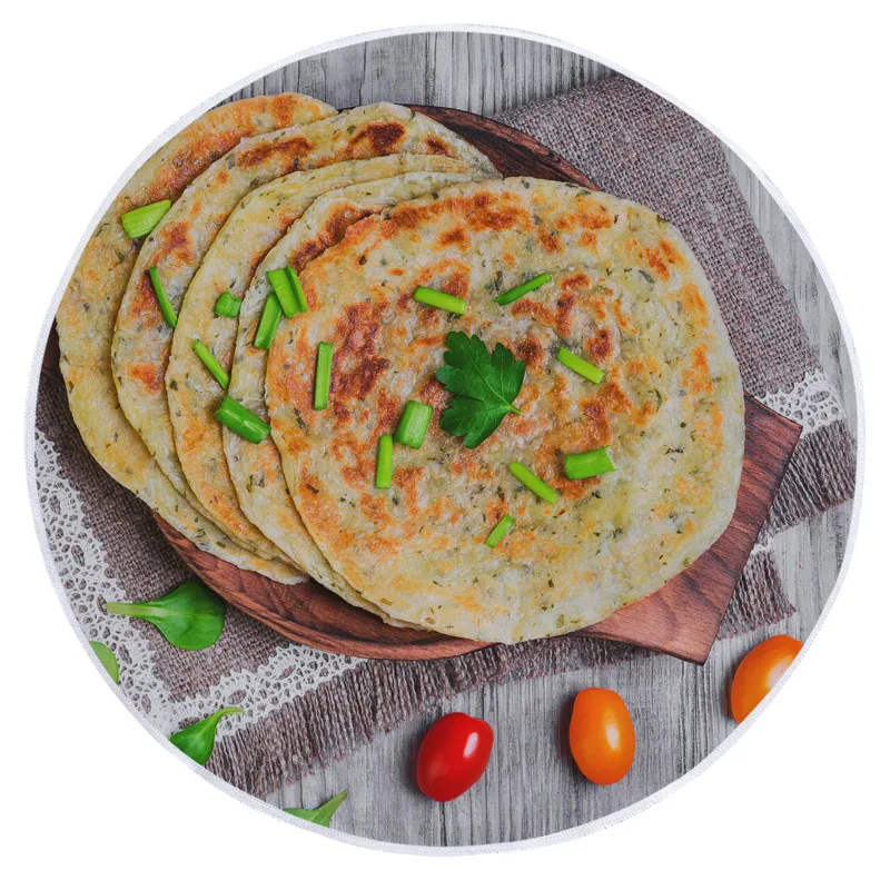 Wholesale Customized Colorful Quick Dry Naan Bread Inspired Beach Towel