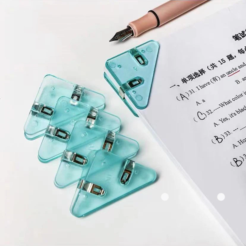 Прозрачная Студенческая бумага для хранения данных анти-искривление треугольный зажим креативный Многофункциональный угловой 90 градусов