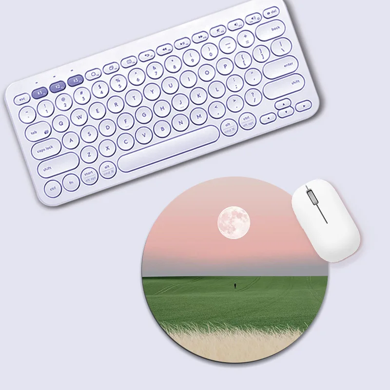 Promotional Soft natural rubber circular laptop mouse pad