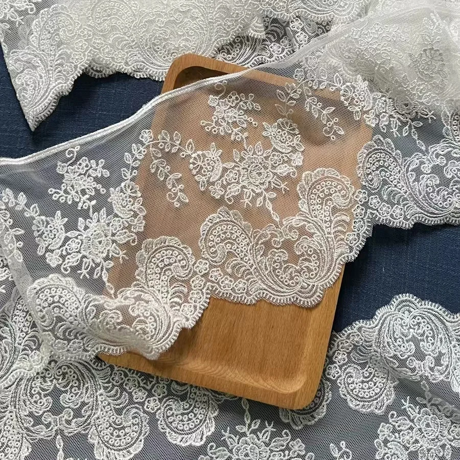 Handmade DIY mesh polyester embroidered curtains clothes lace embroidered decorations mesh edging