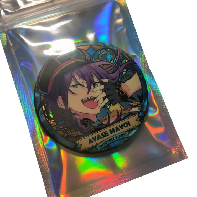 Holographic Color 4x6 Inch 100 Pieces Resealable Smell Proof 3.5 mylar Bags Foil Pouch Bag Flat food Storage Bag