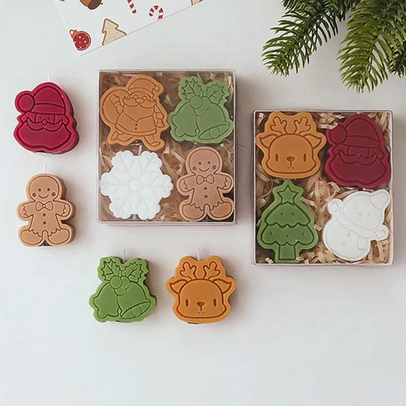 Christmas scented candles wholesale snowman gingerbread man scented Christmas candle gift sets