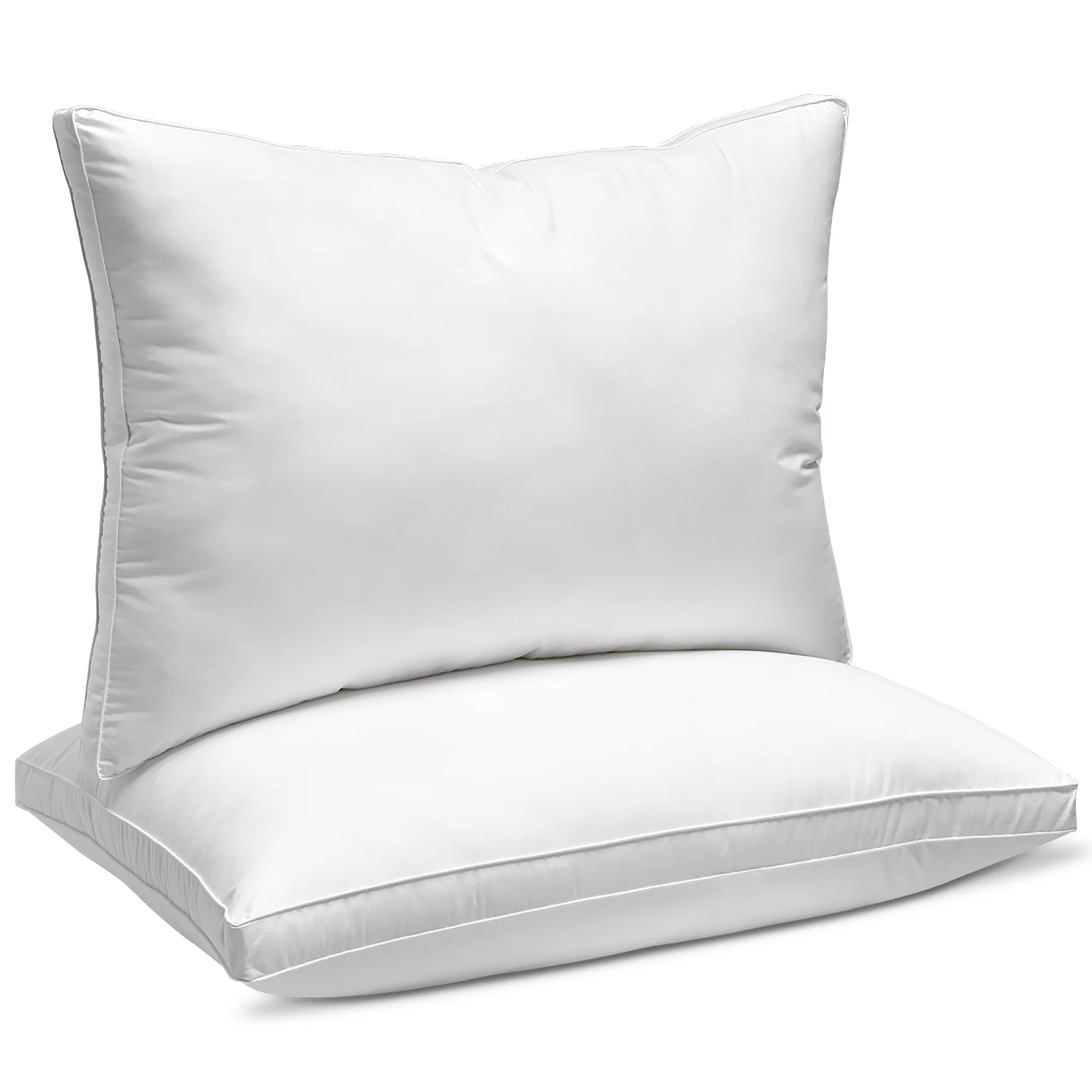 Gusseted Cotton Pillow (2-Pack) Luxury Side Sleeper Pillows for Sleeping Bed Pillows