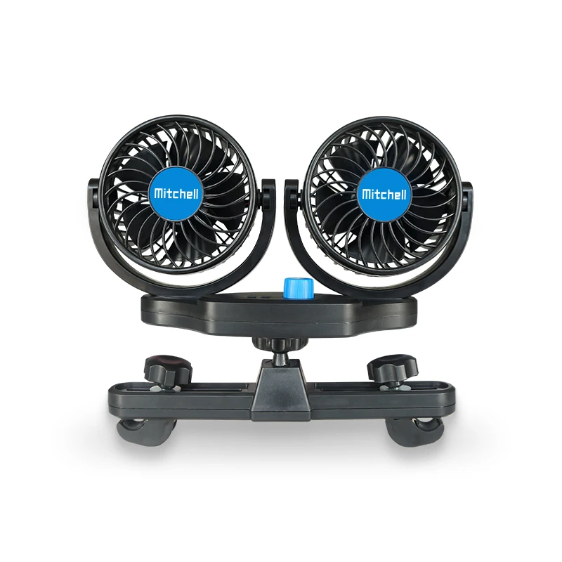 12v 24v 360 Degree Rotatable vehicle mini fan universal double head car cooling fan