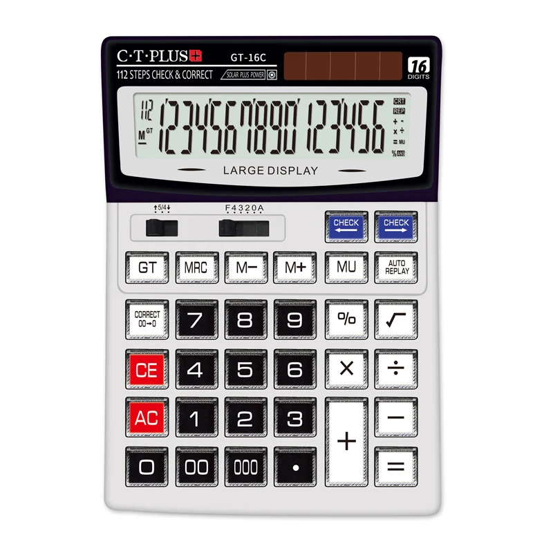 New Technique Desktop Calculator 16 Digits Check and Correct Calculator Solar Business Calculator Office Custom Logo Calculadora