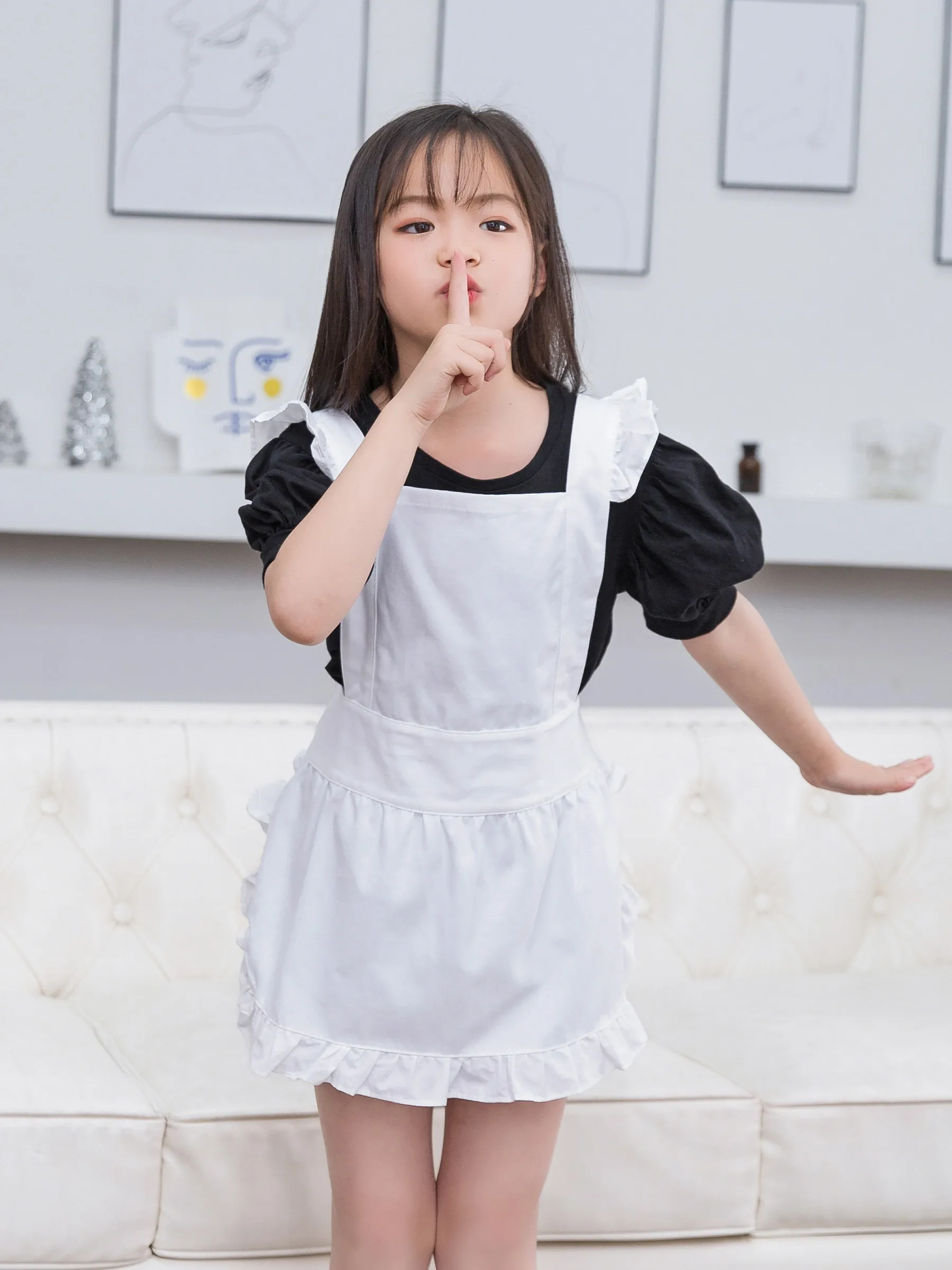 Wholesale Price Clear Cotton Restaurant Kitchen Chef Children white lace apron
