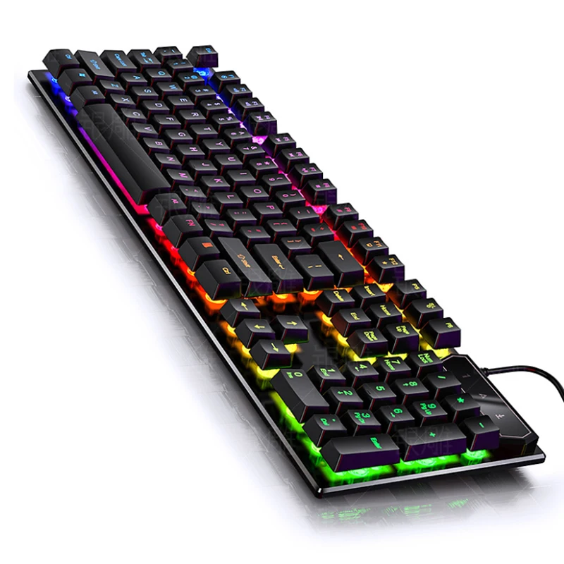 Professional Computer Accessories USB Wired Mechanical Gaming Keyboard And Mouse Combo RGB Lighting Backlit Gamer Keyboard