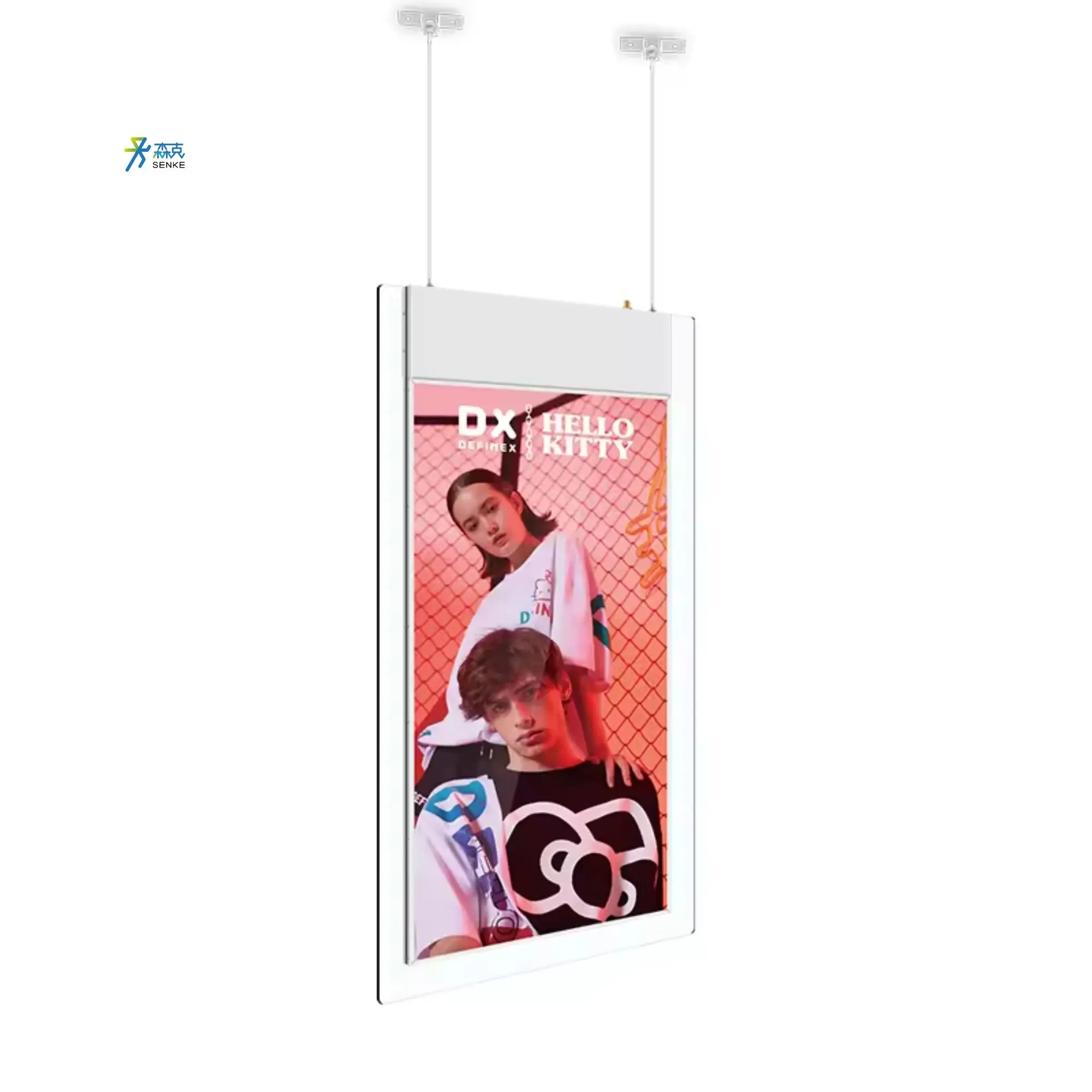 High Bright Dual Screen LCD Display Hanging Monitor Digital Signage Semi-outdoor Advertising Player Window Facing Display