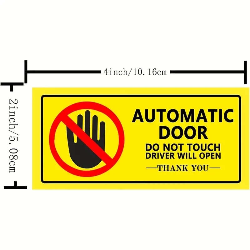 Top Label Automatic Door Window Sign Stickers Caution Sign Car Stickers for Van Taxi Ride Vehicles